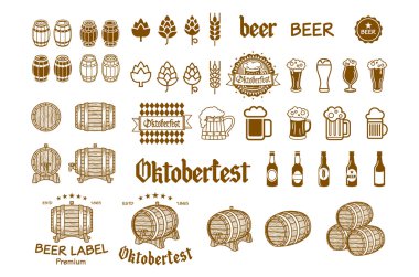 Bira etiket ve logoları vektör içki simgesi