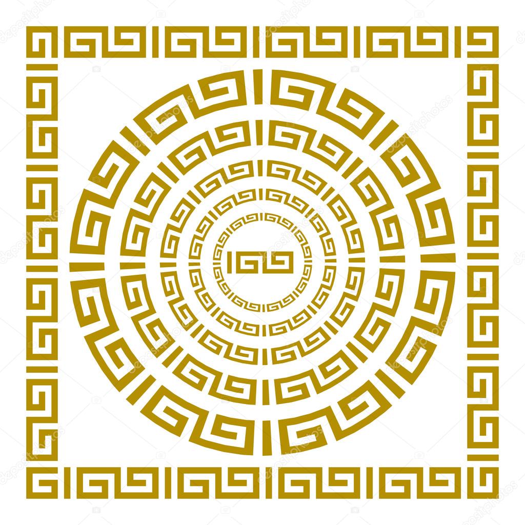 Round and rectangular classical roman or greek frame vector