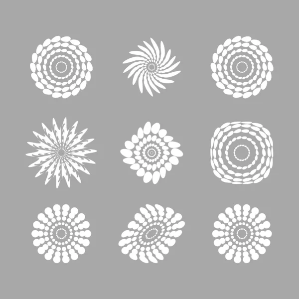 Weiße abstrakte Kreise mit Schlagschatten Hintergrund Kunst Vektor — Stockvektor