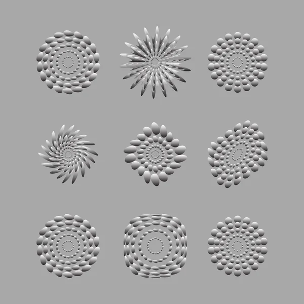 Cercles abstraits blancs avec arrière-plan ombre vecteur d'art — Image vectorielle