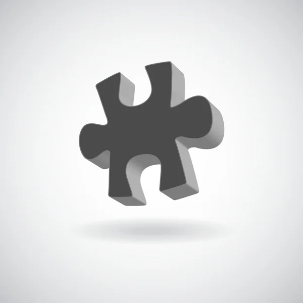 벡터 광택 퍼즐 웹 아이콘 디자인 요소 회색 — 스톡 벡터