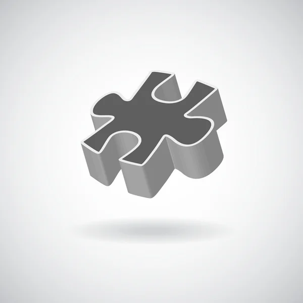 Vettore lucido puzzle web icon elemento di design grigio — Vettoriale Stock