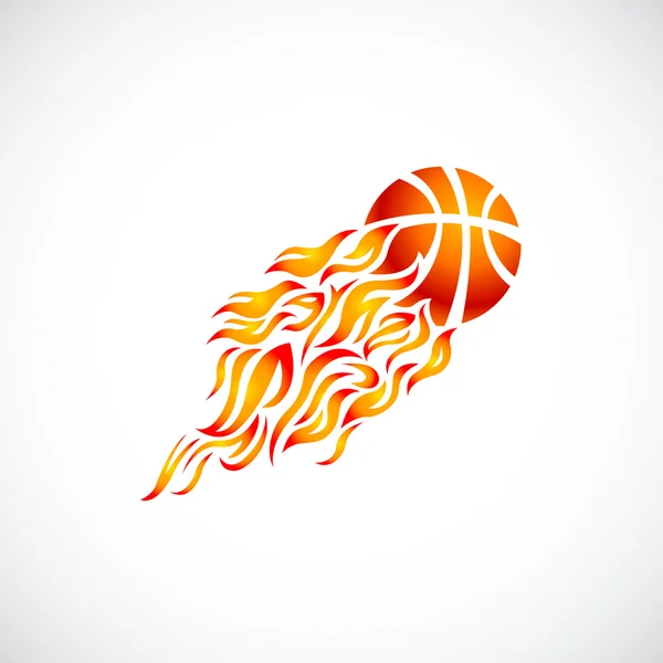 Vektor, Flamme, Feuer, Ball, Orange, Basketball, Symbol, Symbol, — Stockvektor