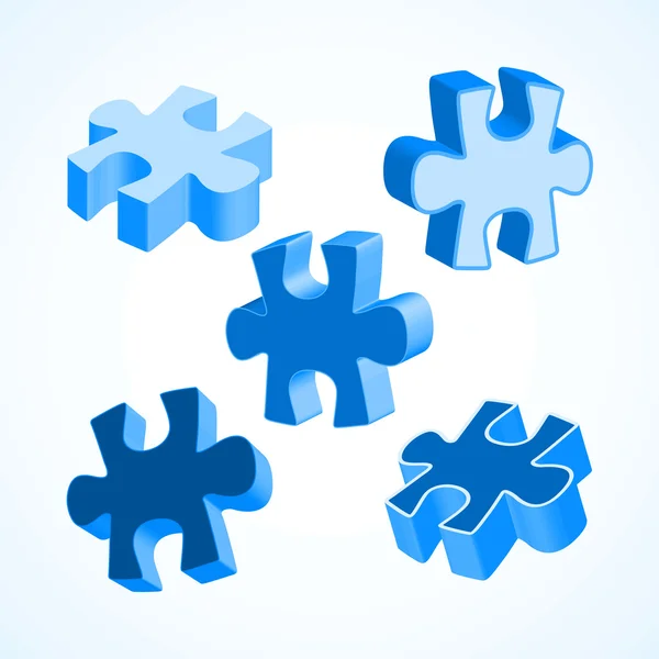 Illustrazione vettoriale fatta da quattro pezzi di puzzle colorati — Vettoriale Stock