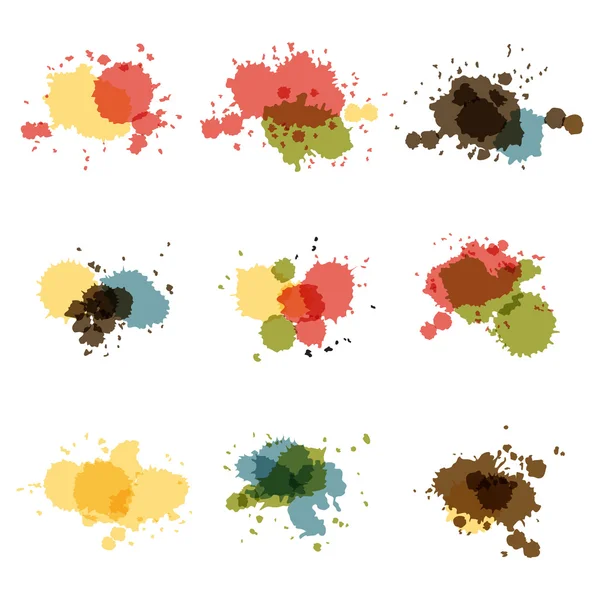 Watercolor hand painted circles set vector spot — Stock Vector