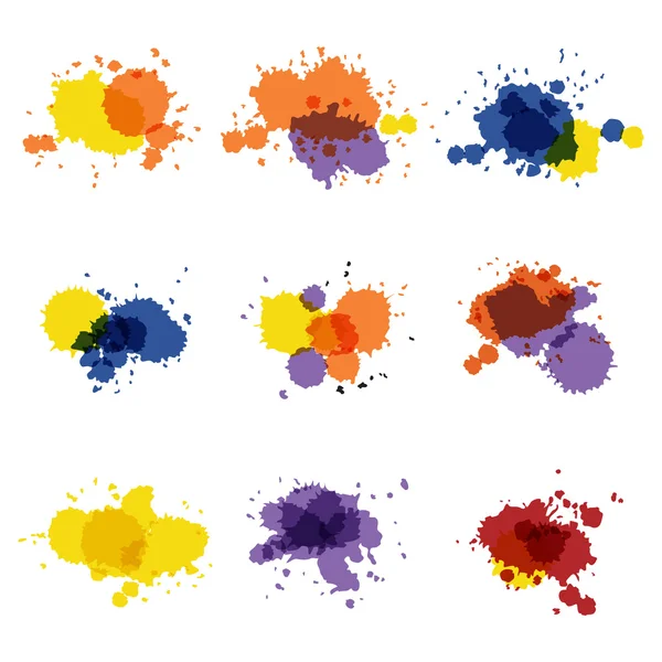 Watercolor hand painted circles set vector spot — Stock Vector