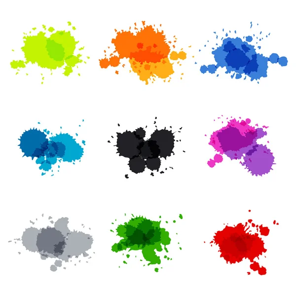 Watercolor hand painted circles set vector spot — Stock Vector