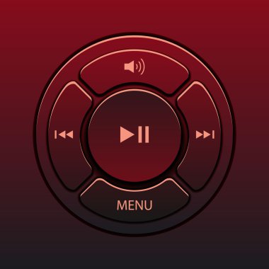 arayüz tasarım öğeleri için müzik çalar simgeler vektör