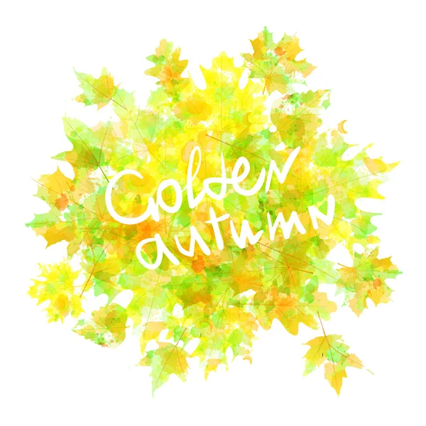 Vektor cat air musim gugur daun maple daun flora - Stok Vektor