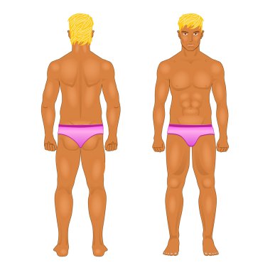 Duran adamın önünde ve arkasında vektör