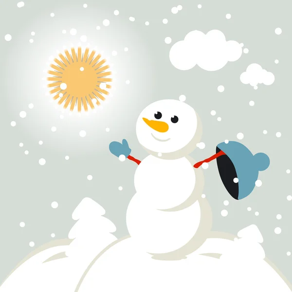 Conjunto de personajes divertidos niños invierno nieve vector 2015 — Vector de stock