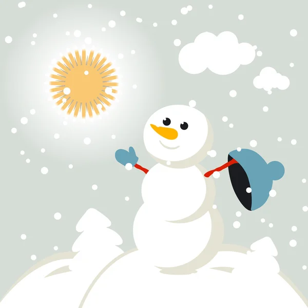 Conjunto de personajes divertidos niños invierno nieve vector 2015 — Archivo Imágenes Vectoriales