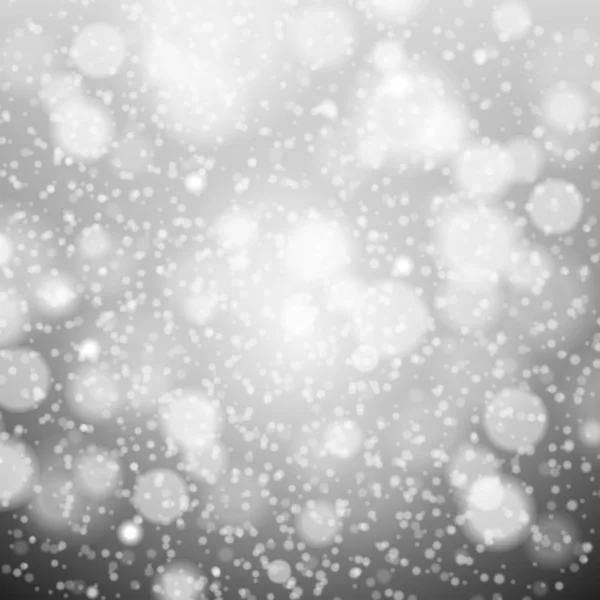Falling snow on the gray - vector image grey — Stock Vector