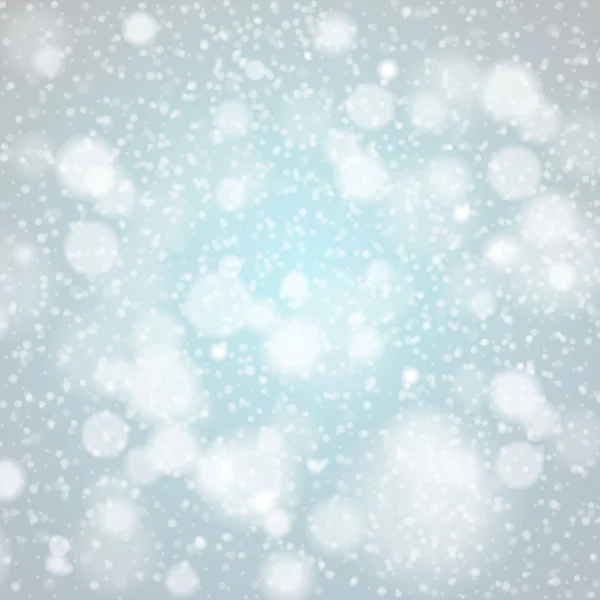 Noël flocons de neige fond vecteur lumière bleue abstrait — Image vectorielle