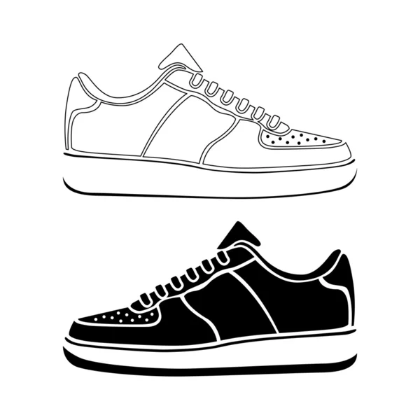 Running zapato icono SNEAKERS vector deporte activo icono negro — Vector de stock