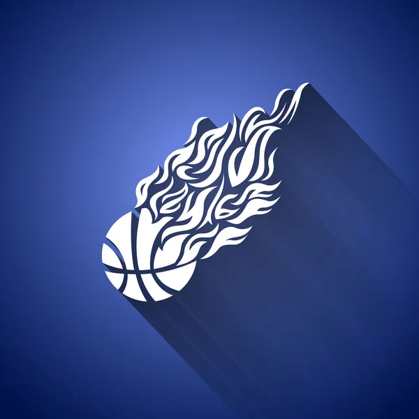 Basketballball in Flamme Turnschuhe Vektor Symbolfarbe — Stockvektor