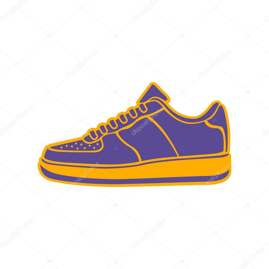 Speeding running shoe icons in four color variations vector logo