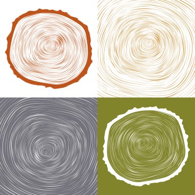 ağaç halkaları arka plan ve ağaç gövdesi kesmek testere vektör