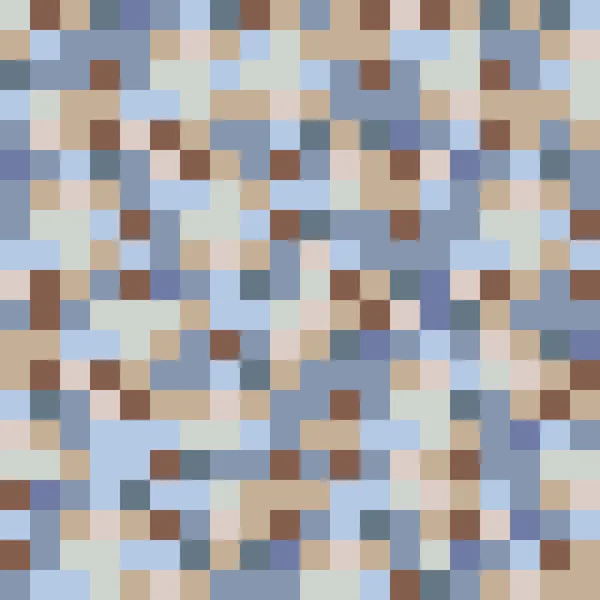 Motif mode tendance couleurs carrés fond bleu brun vecteur — Image vectorielle