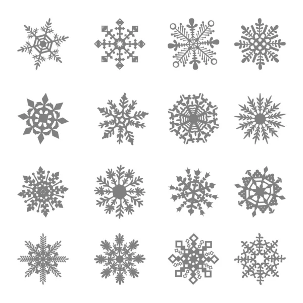 Schneeflockenvektor, Stern, Weiß, Symbol, Grafik, Kristall, gefroren, — Stockvektor