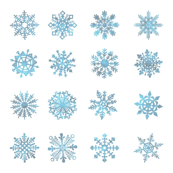 Акварельные снежинки, VECTOR, звезда, символ, графика, кристалл, украшение , — стоковый вектор