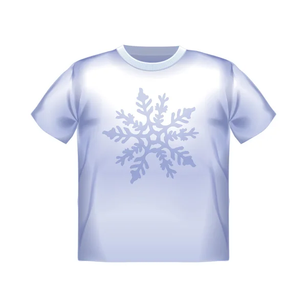 T-shirt με φλογερό νιφάδα χιονιού φόντο εκτύπωσης. — Διανυσματικό Αρχείο
