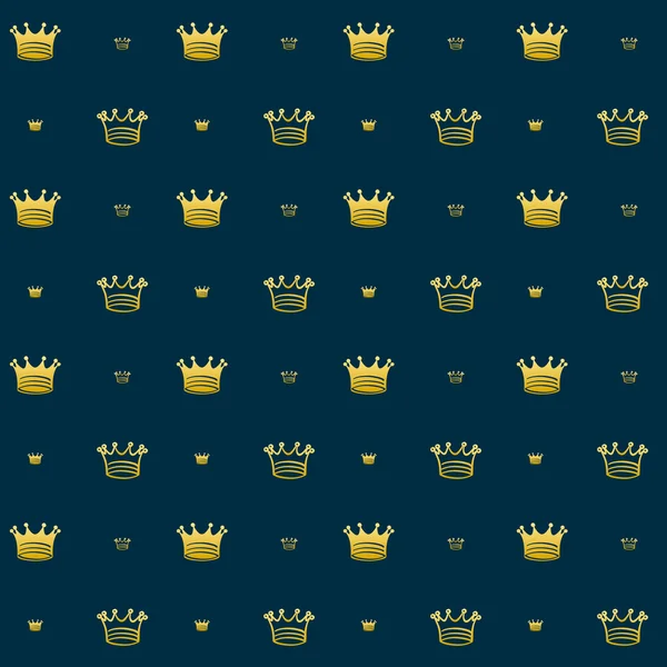 Simple seamless vector pattern with crown symbol art — Stock Vector