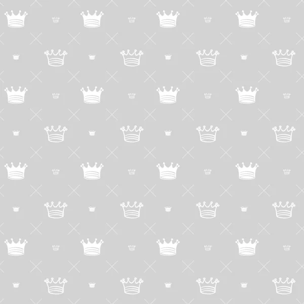 Simple seamless vector pattern with crown symbol art — Stock Vector