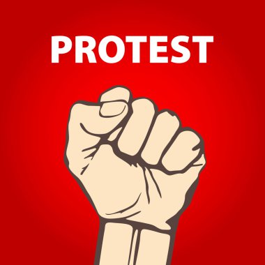 protesto vektör çizim içinde düzenlenen yumruk. Özgürlük