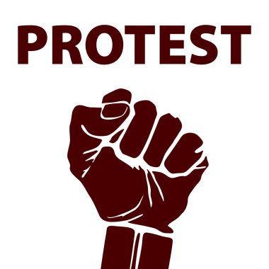 protesto vektör çizim içinde düzenlenen yumruk. Özgürlük