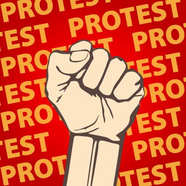protesto vektör çizim içinde düzenlenen yumruk. Özgürlük