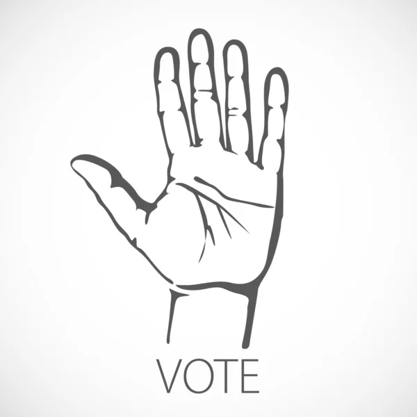 Ilustración de la mano con el signo de voto del vector — Vector de stock