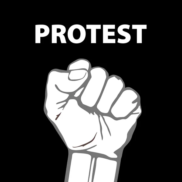 握りこぶし抗議ベクトル図で開催。自由 — ストックベクタ