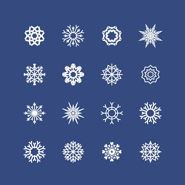 Conjunto de copos de nieve vectoriales para diseño navideño. Tema navideño. Vector — Vector de stock