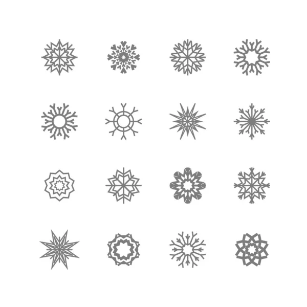 Schneeflocken setzen ein. Winter- und Weihnachtsthema. Vektorillustration. eps10. — Stockvektor