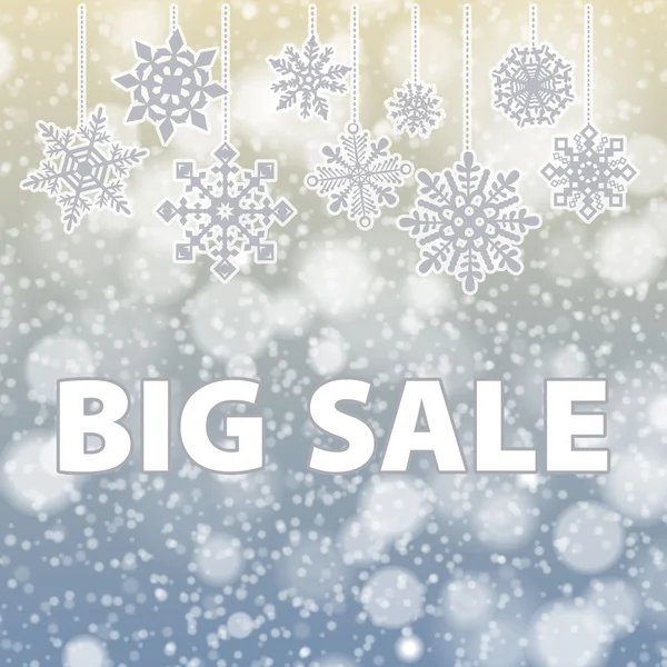 Winter sale background banner and snow. Christmas. New year. Vector — Stock Vector