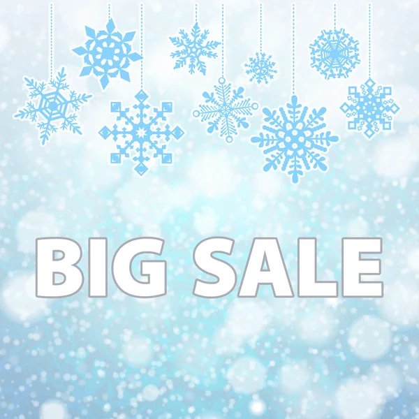 Winter sale background banner and snow. Christmas. New year. Vector — Stock Vector