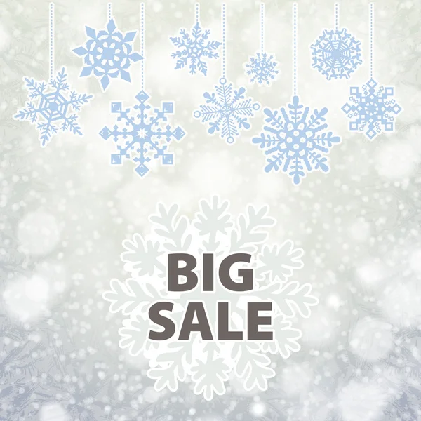 Winter sale background banner and snow. Christmas. New year. Vector — Stock Vector