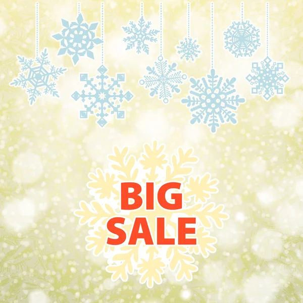 Winter sale background banner and snow. Christmas. New year. Vector — Stock Vector