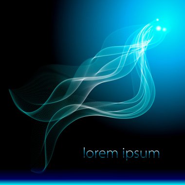 Vektör arka duman plan izole, akış, dinamik, ışık, soyut, t