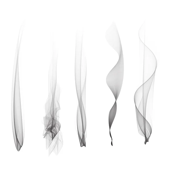 Ensemble vectoriel d'effet de fumée, lisse, flamme, fond, isolé, fond d'écran , — Image vectorielle