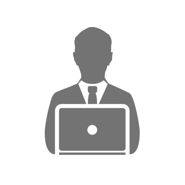 Hombre de negocios vector icono símbolo, oficina, comunicación — Vector de stock