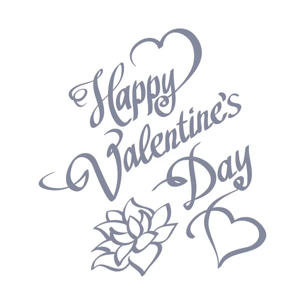 Happy Valentines Day hand belettering handgemaakte kalligrafie vector — Stockvector