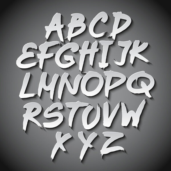 Vector Alphabet Set art grey shadow font