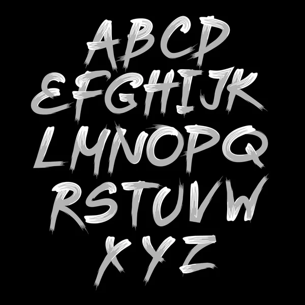 Vector alfabet. Hand getrokken brieven. geschreven met een borstel. — Stockvector