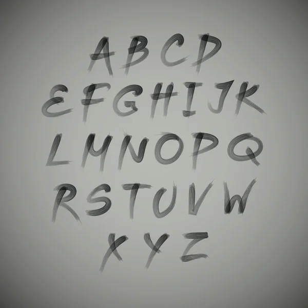 Alphabet vectoriel. Lettres dessinées à la main. écrit avec un pinceau . — Image vectorielle
