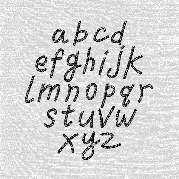 Handgezeichnete und skizzierte Schrift, Vektorskizzen-Alphabet. — Stockvektor