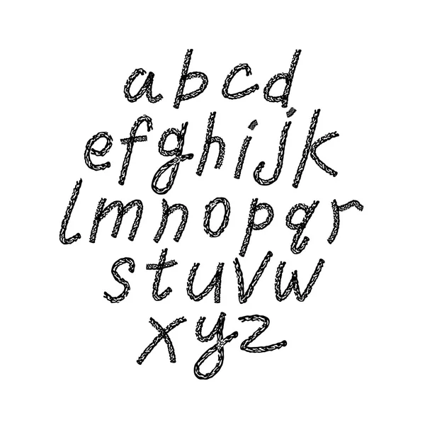 Handgezeichnete und skizzierte Schrift, Vektorskizzen-Alphabet. — Stockvektor