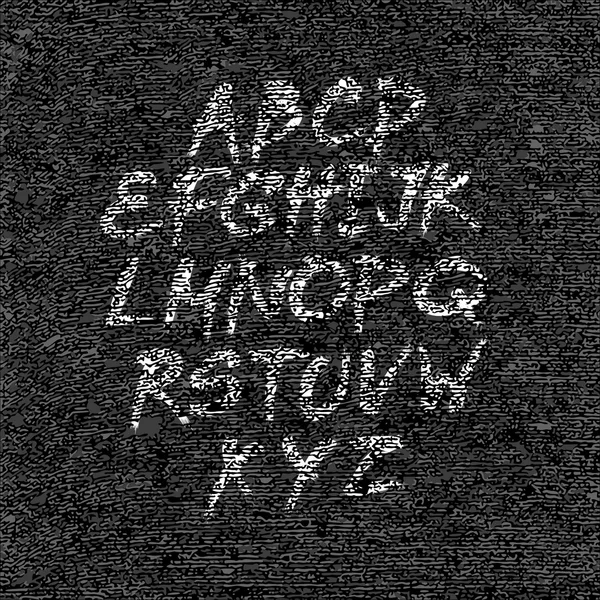 Hand getrokken lettertype op geweven papier zwarte achtergrond — Stockvector