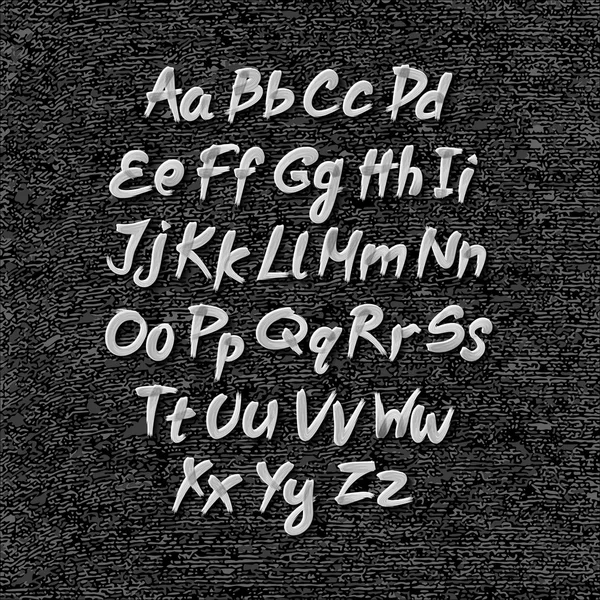 Fuente dibujada a mano sobre papel texturizado fondo negro — Archivo Imágenes Vectoriales